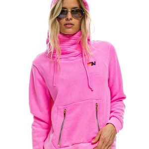 NWT neon pink aviator nation small ninja hoodie